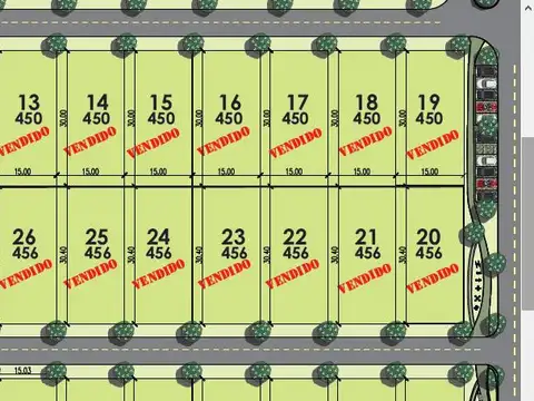 Terreno en Venta 15  mts Frente