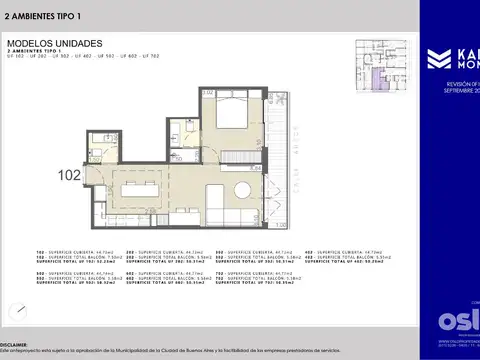 Departamento en Venta de 2 ambientes