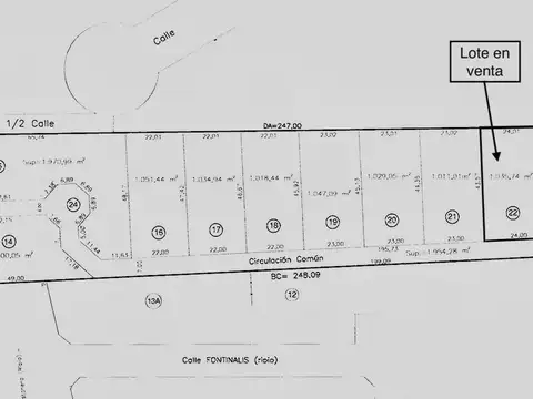 Terreno en Venta de 1029,0 m2