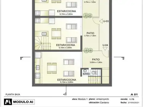 Departamento 2 ambientes con 1 baño