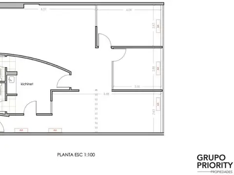 Oficina en Puerto Madero luminosa con vista abierta