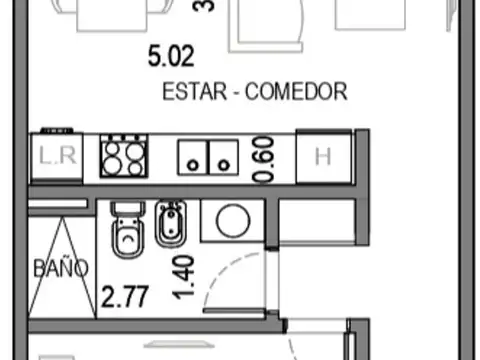 Departamento en Venta de 1 dormitorio