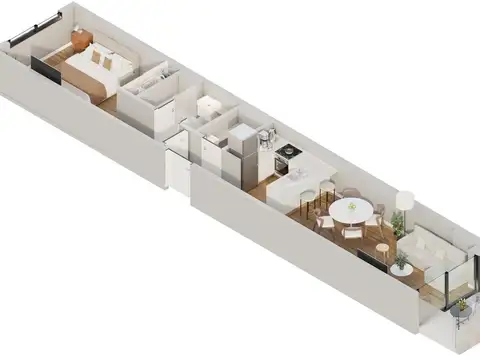 Departamento 2 ambientes con 1 baño