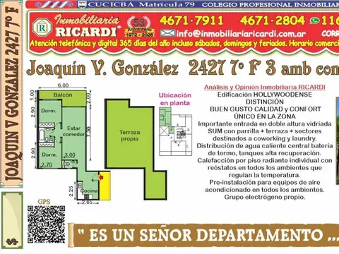 SEÑOR DEPARTAMENTO  3 amb a estrenar edif PREMIUM + balcón 