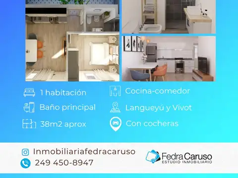 Depto 1 Dormitorio con Cochera – En Construcción – Langueyú y Vivot – Desde U$S 39.000