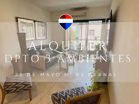 ALQUILE DPTO 3 AMBIENTES  COCHERA BERNAL CENTRO
