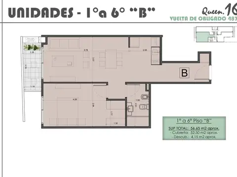 Departamento en Venta de 2 ambientes