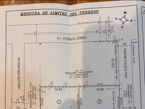 Terreno en Venta 24  mts Frente