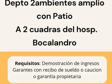 depto 2 ambientes amplio con patio