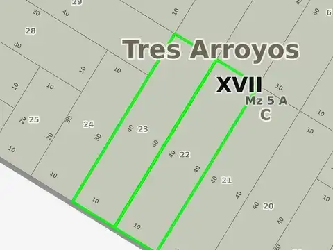 Terreno en Venta 20  mts Frente