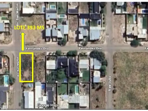VENTA Lote 393 en esquina Gral Fernandez Oro.