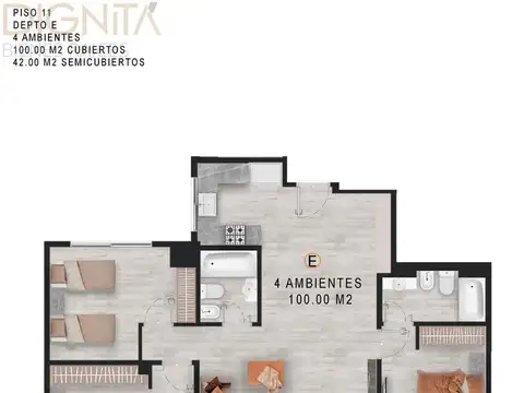 Departamento en Venta de 4 ambientes