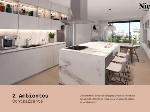 Departamento 2 ambientes con 1 baño
