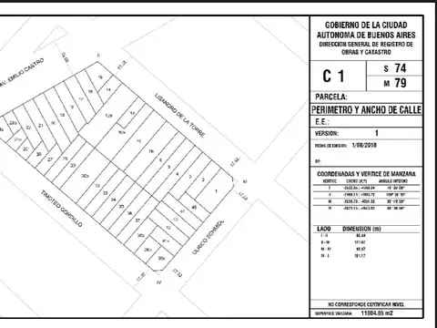 Espectacular Lote de 7.80 x 35.40 en Lisandro de la Torre 1.200