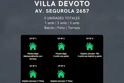 Emprendimiento en Villa Devoto de  1 y 2 Dormitorios