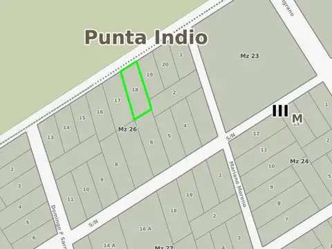Terreno en Venta 62  mts Fondo