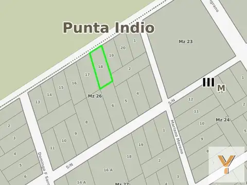 Terreno en Venta 62  mts Fondo