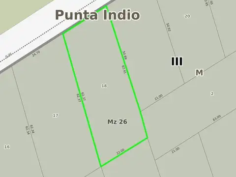 Terreno en Venta 22  mts Frente