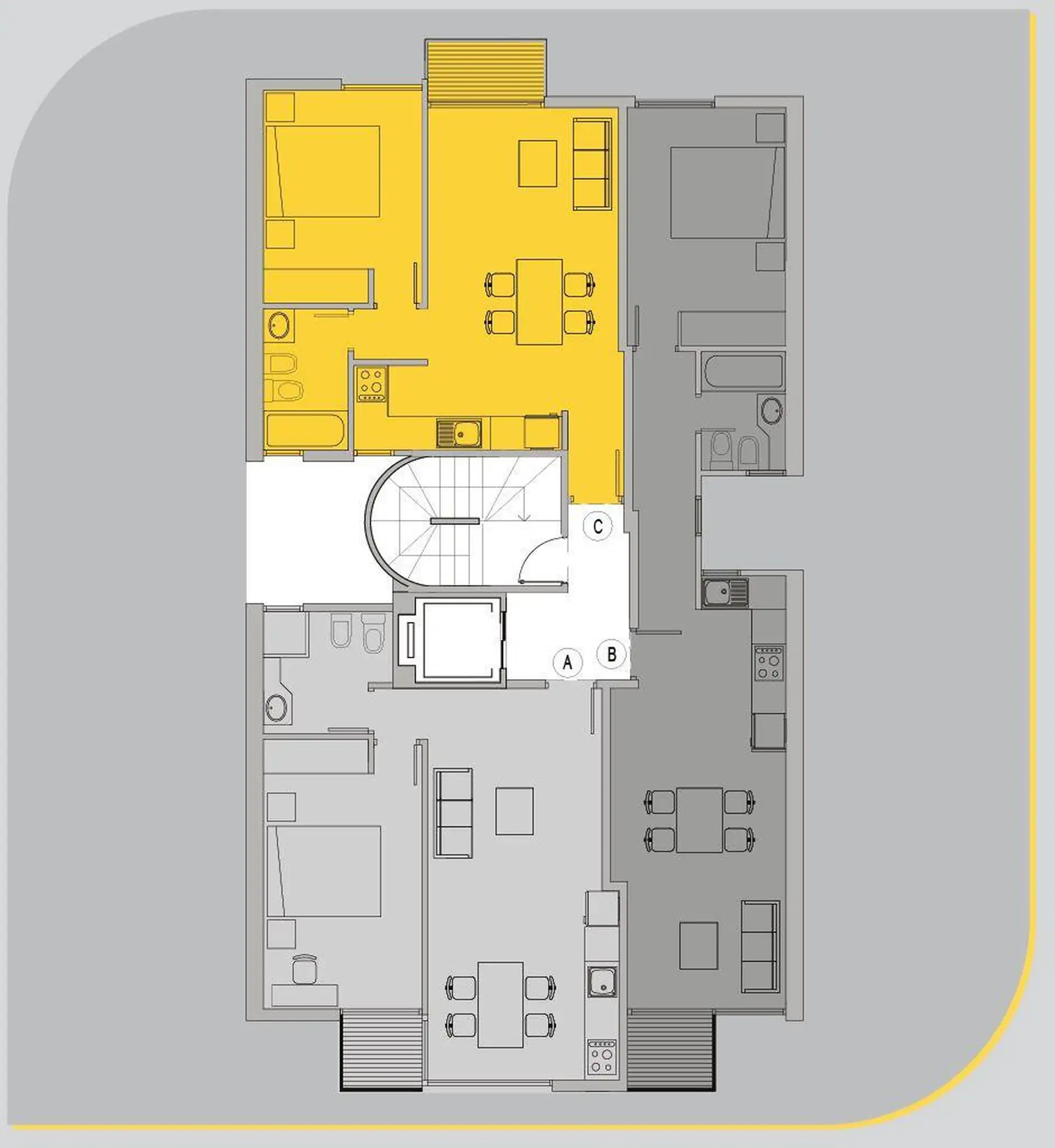 Departamento 2 amb, 49m² en construcción con cochera — Zona San Jose