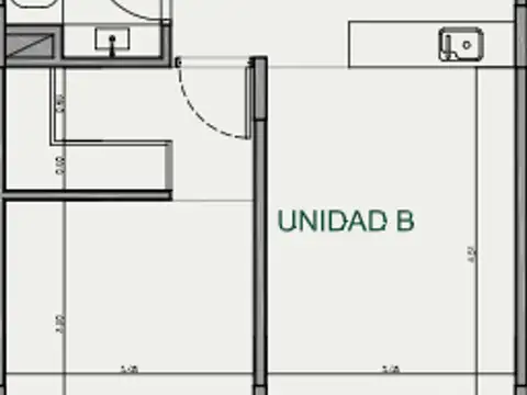 Departamento 2 ambientes con 1 baño