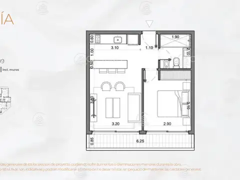 Departamento en Venta de 2 ambientes
