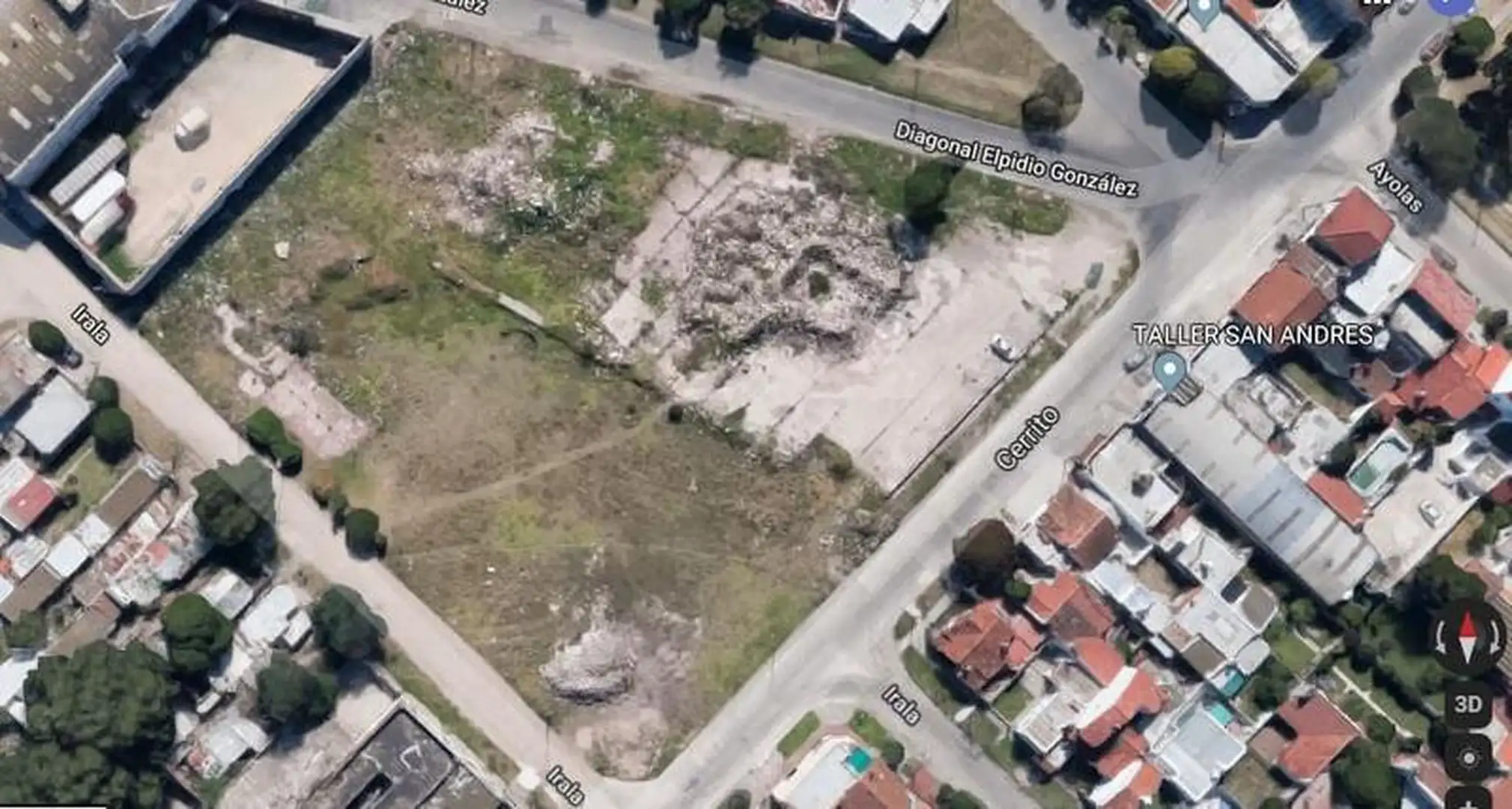Lote en venta sobre calle Cerrito esq. Irala, de 3750 m2 libres, sin construcciones.