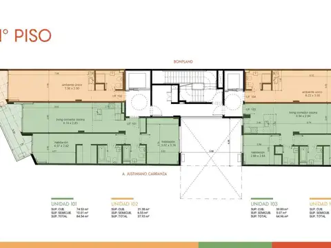 Departamento 3 ambientes con 1 baño