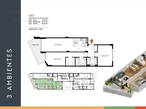 Departamento en Venta en Palermo Hollywood, USD 185.760