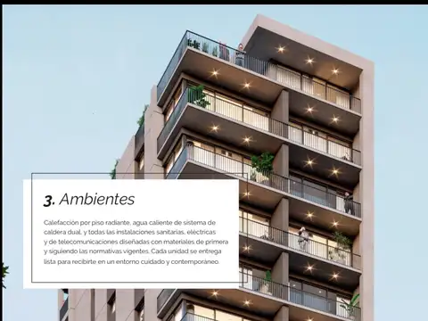 Departamento 3 ambientes con 2 baños