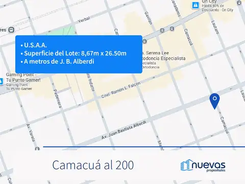 Terreno en Flores - USAA - PB 7 pisos 2 retiros -A 200 mts Av. Rivadavia
