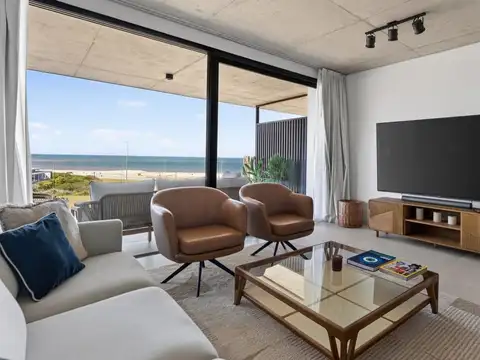Departamento con vista al mar de 3 suites en alquiler en Aldeana, Manantiales.