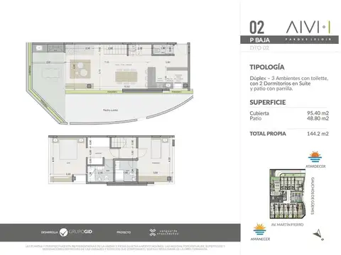 Departamento en Venta de 3 ambientes
