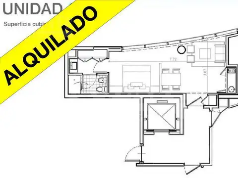 Departamento Monoambiente con 1 baño