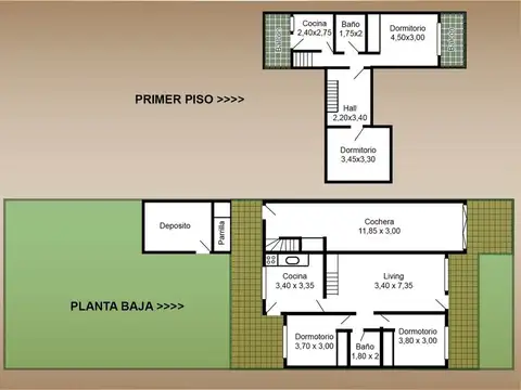Casa 5 ambientes con 2 baños