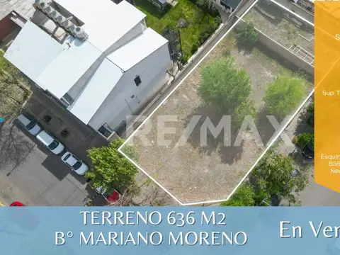 VENTA TERRENO 636 M2 B° MARIANO MORENO - NQN