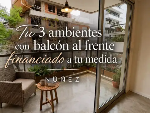 DEPARTAMENTO 3 AMBIENTES VENTA NUÑEZ BALCON