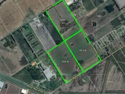 Campo 66 hectáreas  en Parque Industrial de Zárate a metros de Panamericana