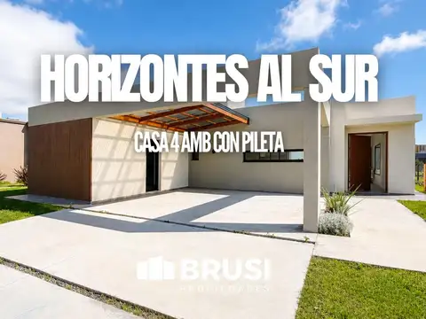 CASA EN VENTA EN HORIZONTES AL SUR - 4 AMBIENTES - UNA PLANTA