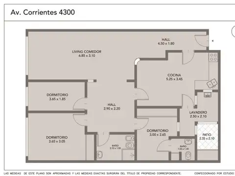 Departamento 4 ambientes con 2 baños