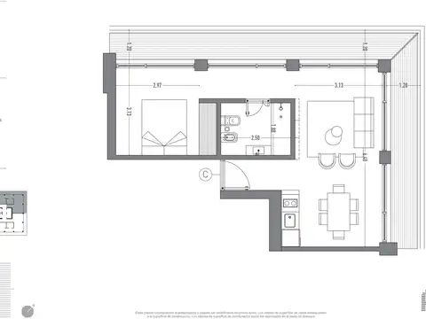 Departamento en Venta de 1 dormitorio