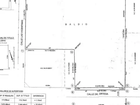 Terreno en Venta 97  mts Fondo