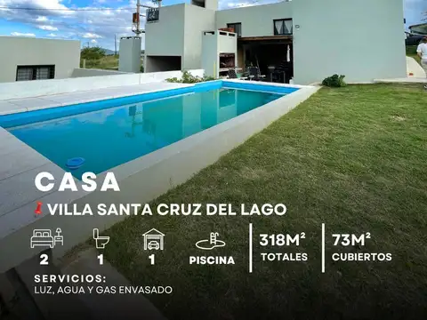 Venta Casa De 2 Dormitorios con Pileta A Estrenar En Valle Del Sol, Villa Santa Cruz Del Lago