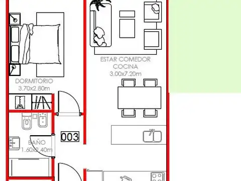 Departamento en Venta de 2 ambientes