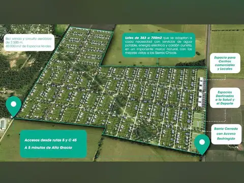 Terreno en Venta en Alta Gracia, USD 24.000