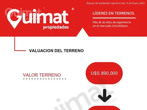 Terreno en Venta de 1069,0 m2