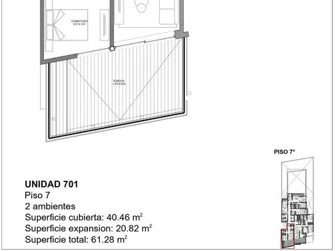 Departamento en Venta de 1 dormitorio