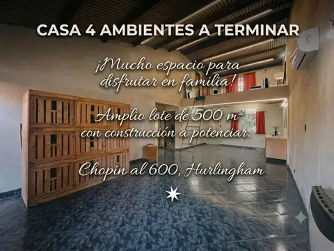 CASA 4 AMBIENTES VENTA HURLINGHAM FINANCIA