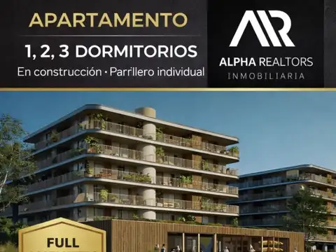 Apartaments en Venta en Lago Calcagno. 1, 2 y 3 dorm. Terraza y Parrillero excl.