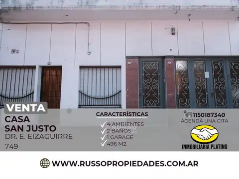 Casa en Venta en San Justo, Partido de La Matanza