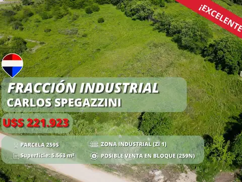 LOTE EN VENTA EN CARLOS SPEGAZZINI ZONA INDUSTRIAL
